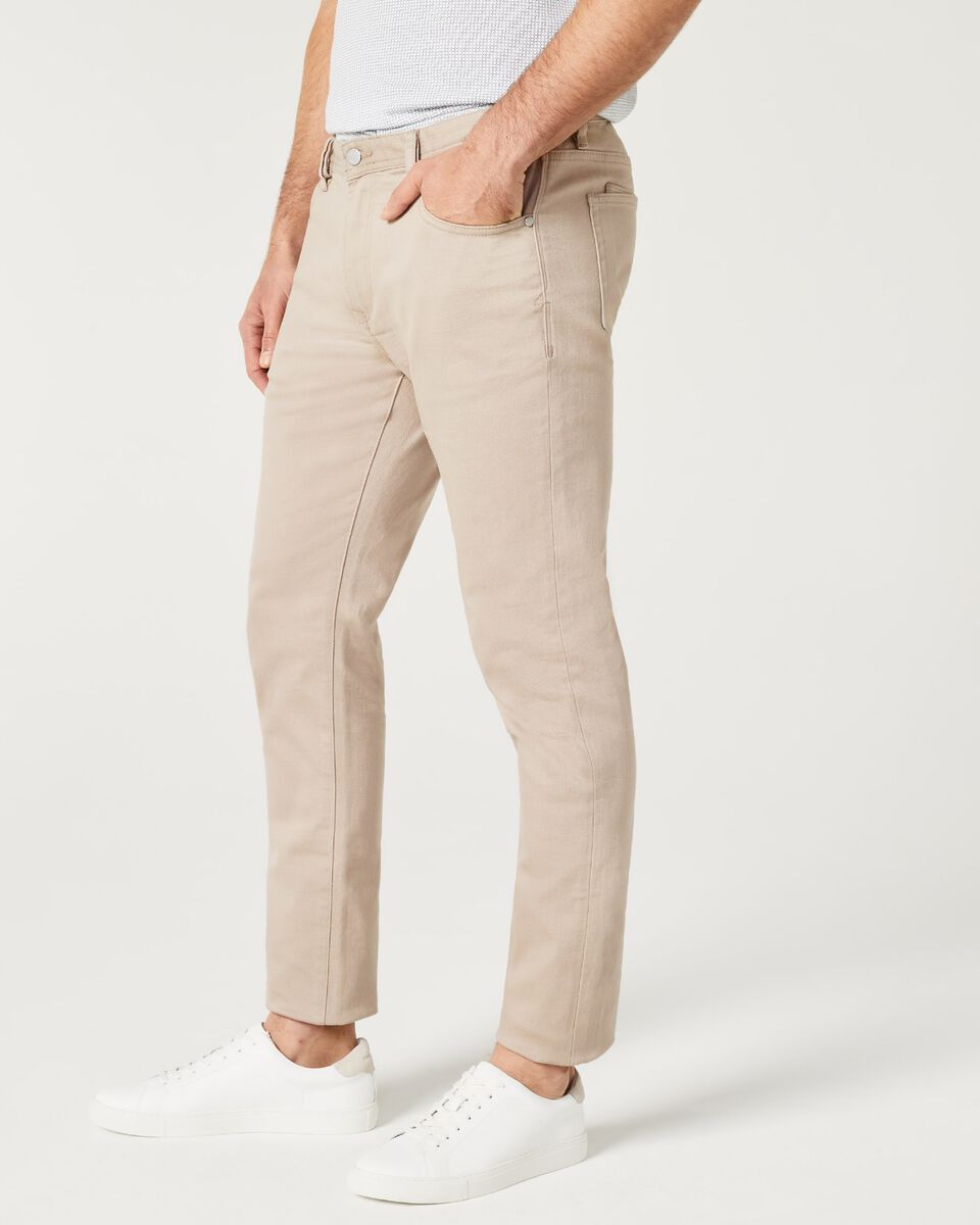 Mens Beige Slim Stretch Denim Jean